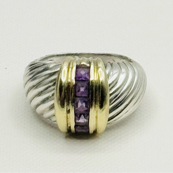 David Yurman Renaissance Dome Ring With Amethyst and Gold - Picture 3 of 9